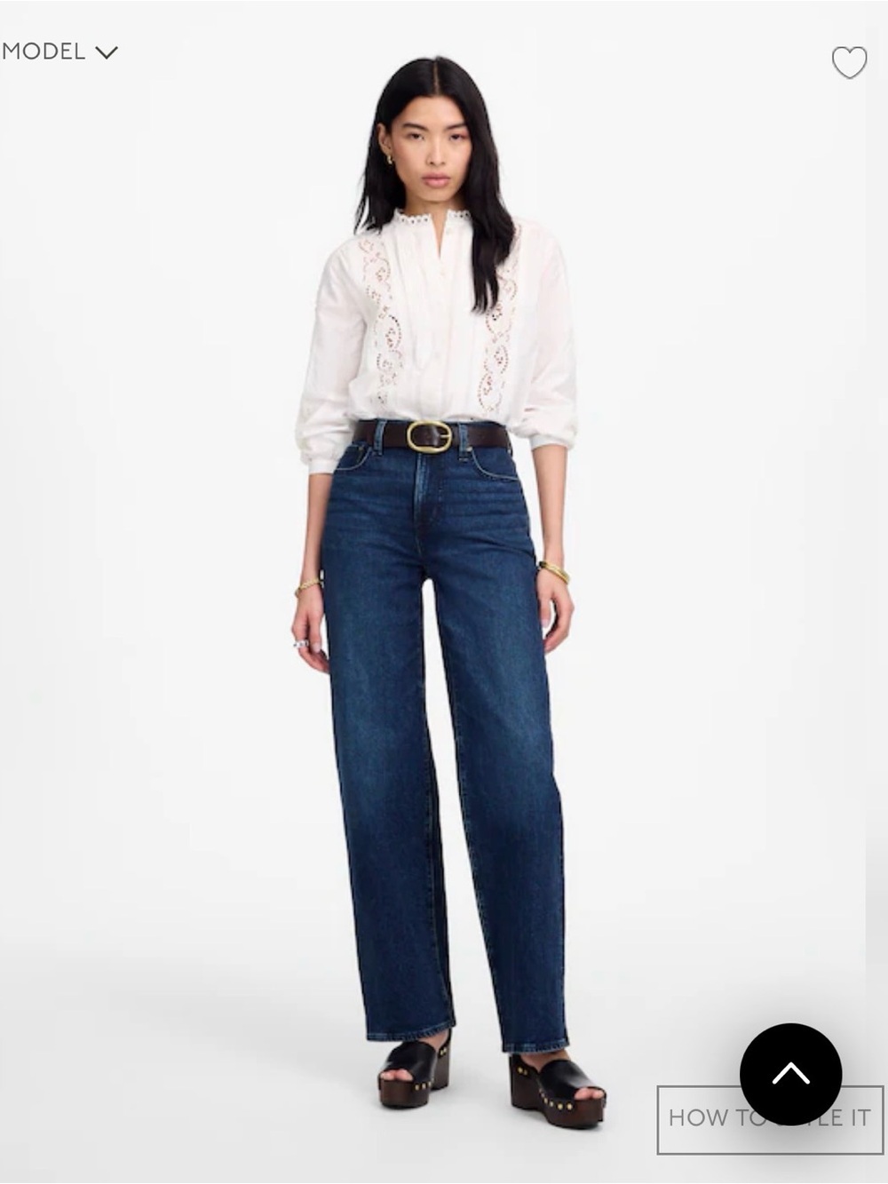 Madewell High-Rise Wide Leg Jeans in Dark Blue Denim